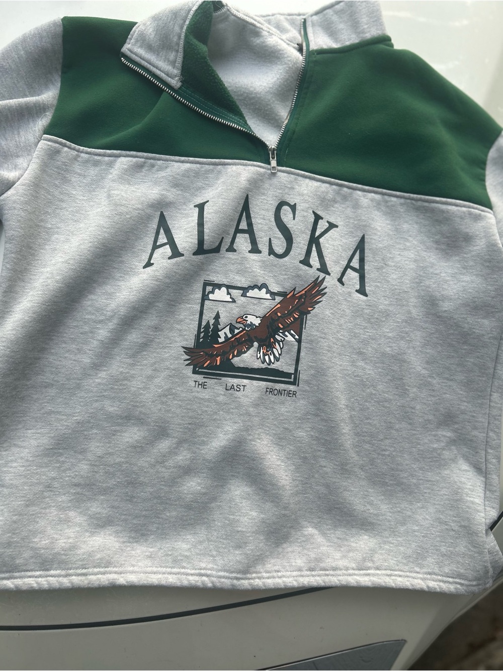 Unbranded Men's Alaska Half-Zip Pullover Jacket - Gray & Green